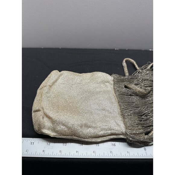 Vintage Walborg Flapper Silver Gray Beaded Evening Bag With Fringe & Strap - Picture 12 of 13
